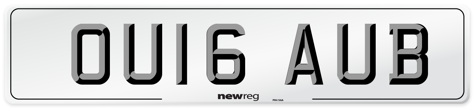 OU16 AUB Number Plate from New Reg